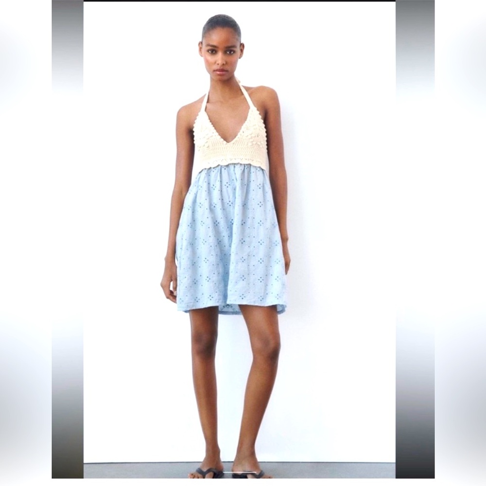 NWT Zara crochet and eyelet dress, Size M